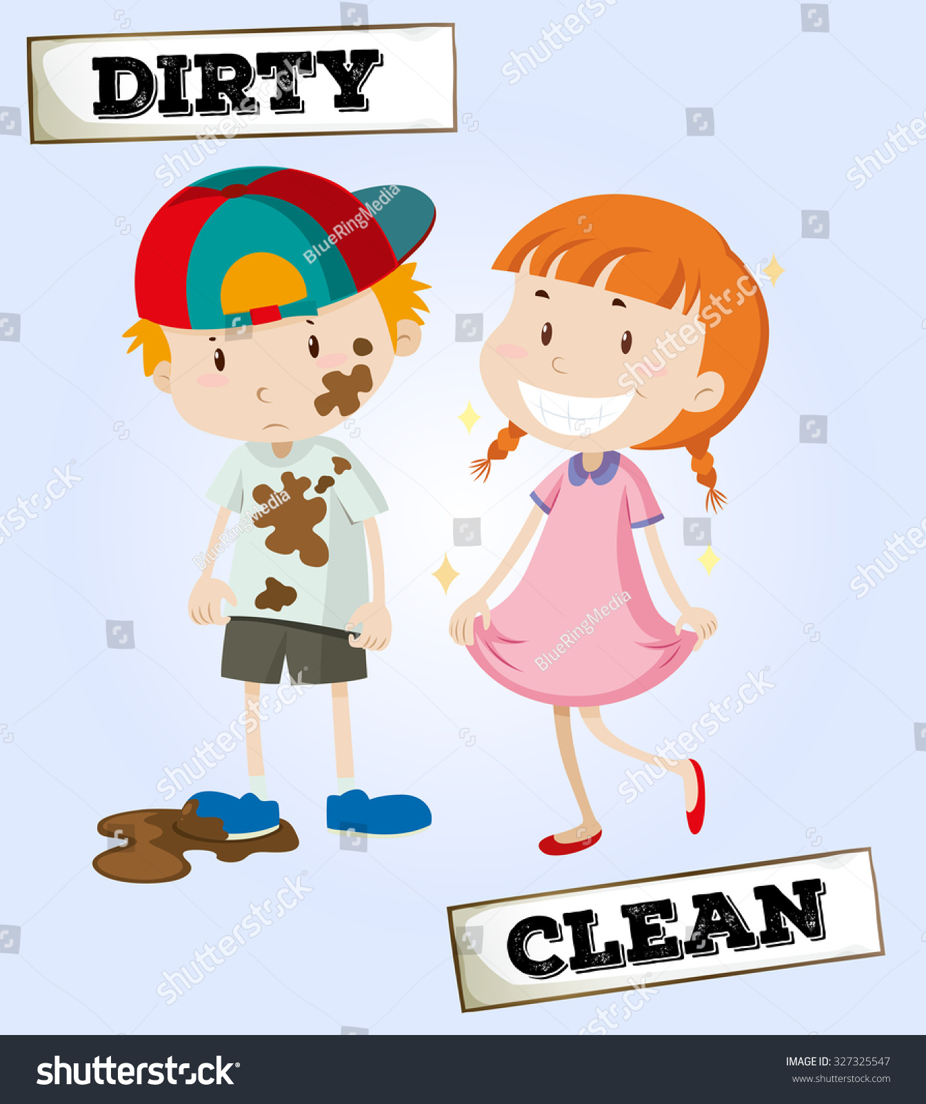 Dirty Boy Clean Girl Illustration Stock Vector 327325547 - Shutterstock