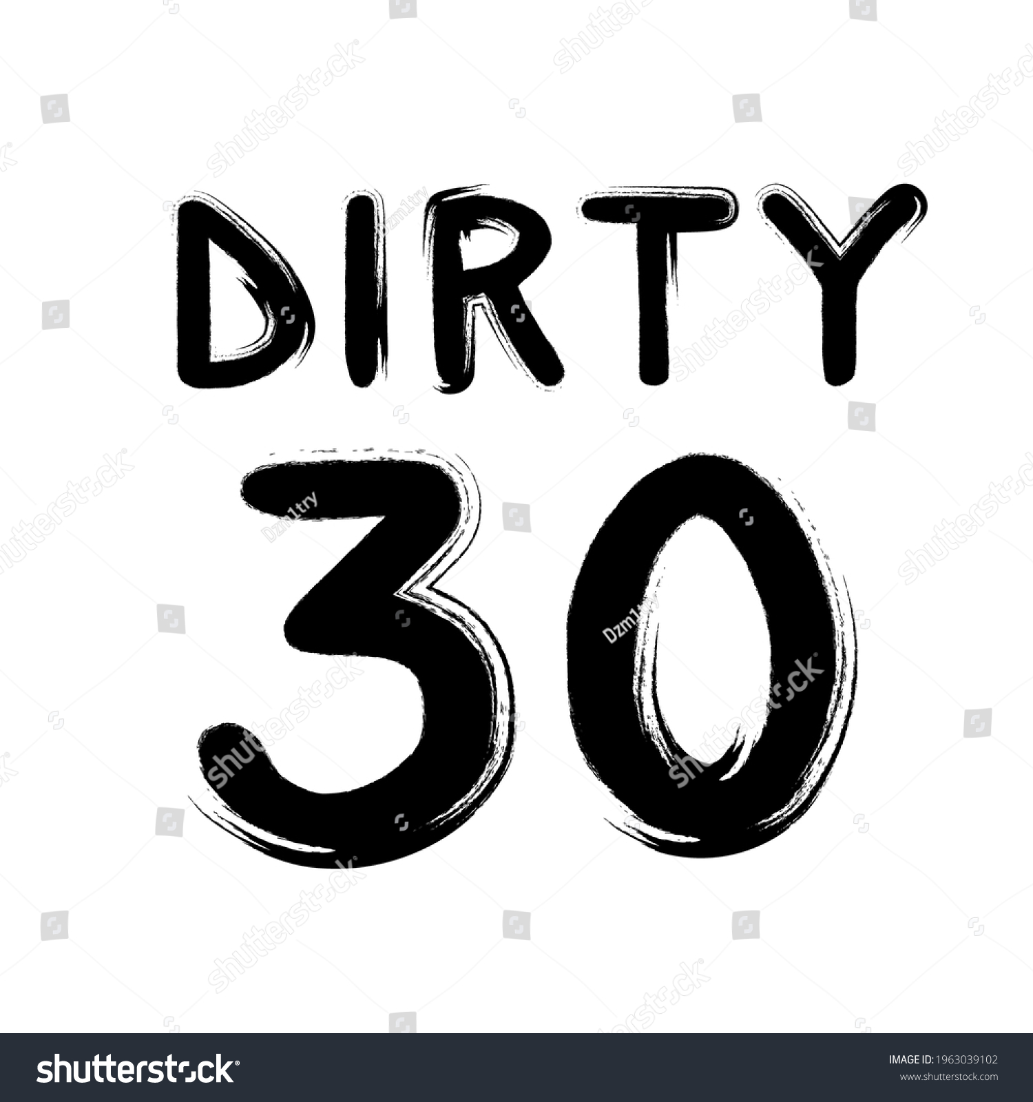 SVG of Dirty 30 grunge text. Clipart image svg