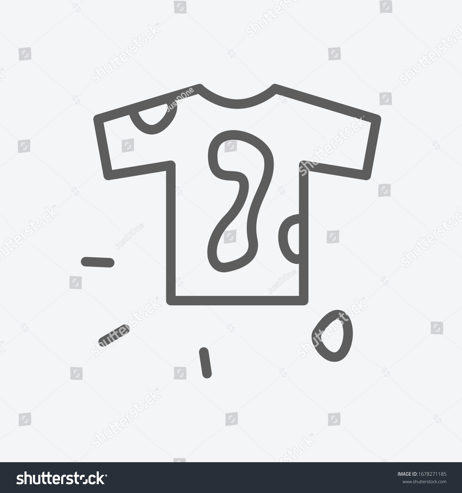 SVG of Dirty t-shirt icon line symbol. Isolated vector illustration of icon sign concept for your web site mobile app logo UI design. svg