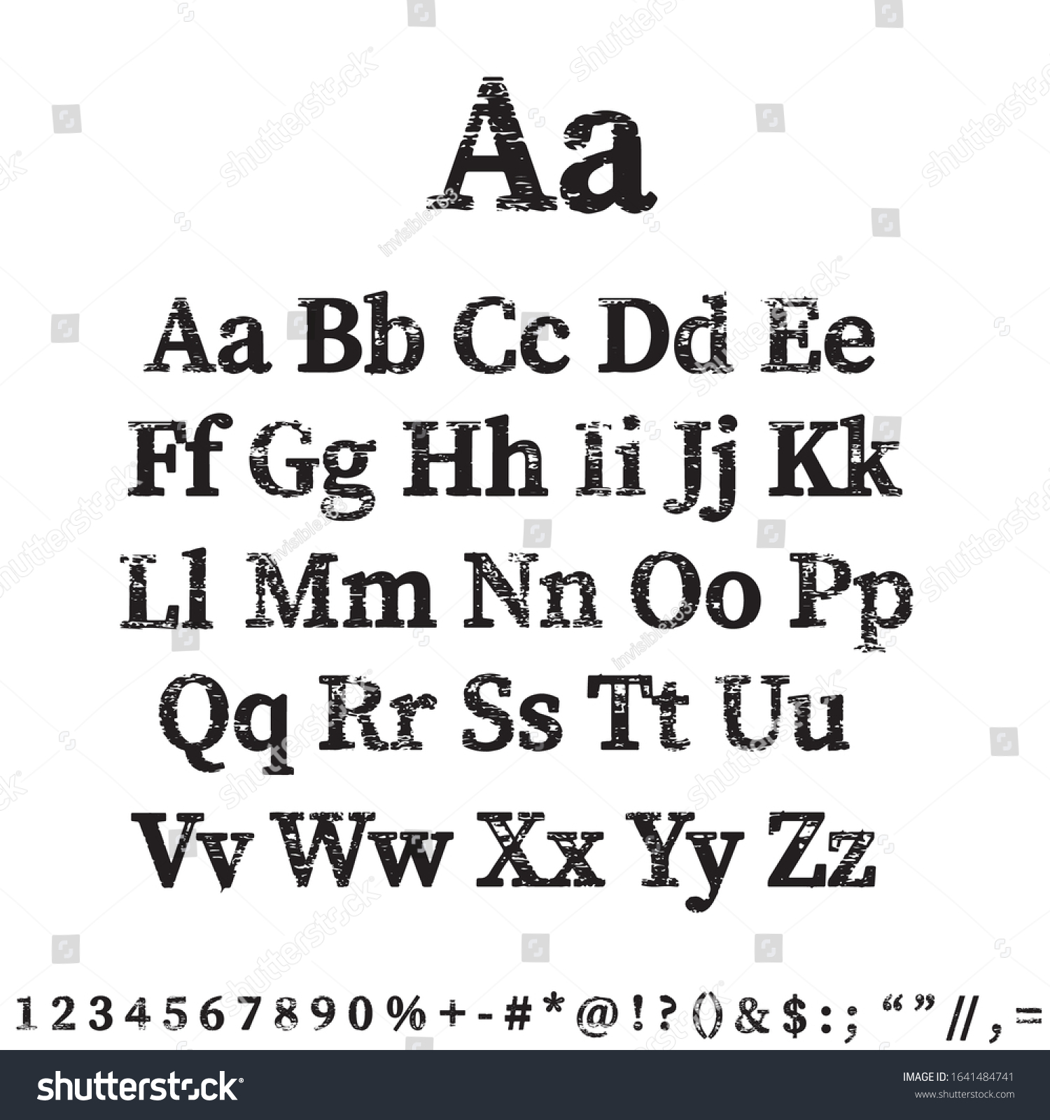 Dirty Textured Typography Grungy Stamped Alphabet Stock Vector (Royalty ...