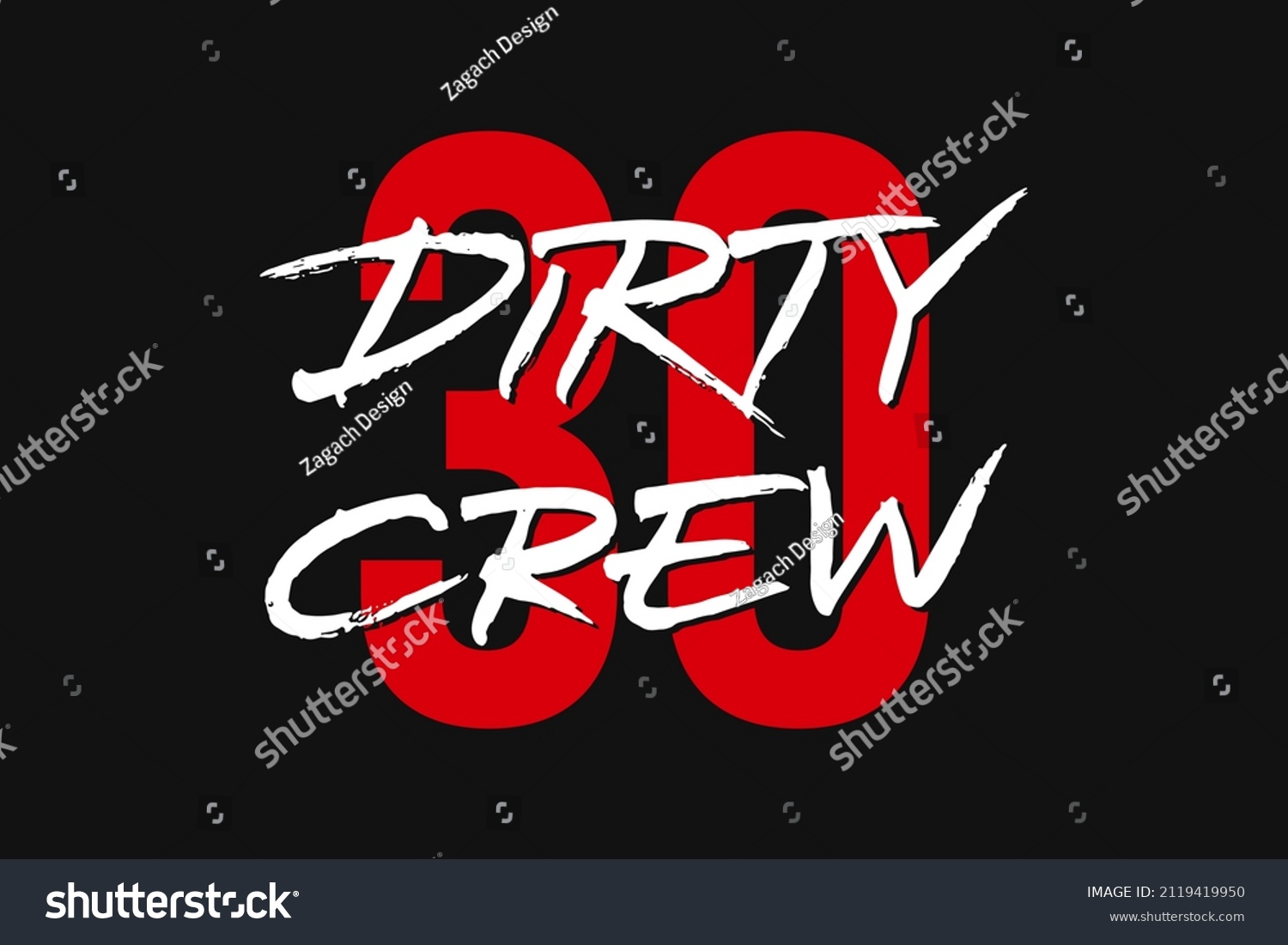 SVG of Dirty Thirty Crew vector lettering design. Hand drawn typographic artwork svg