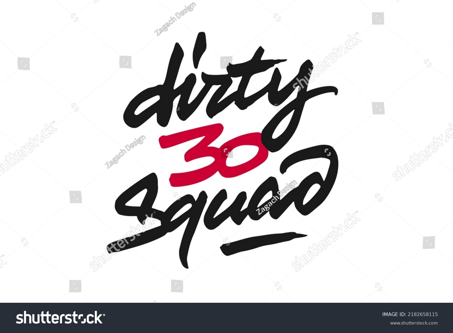 SVG of Dirty Thirty Squad vector lettering. Handwritten text label. Freehand typography design svg