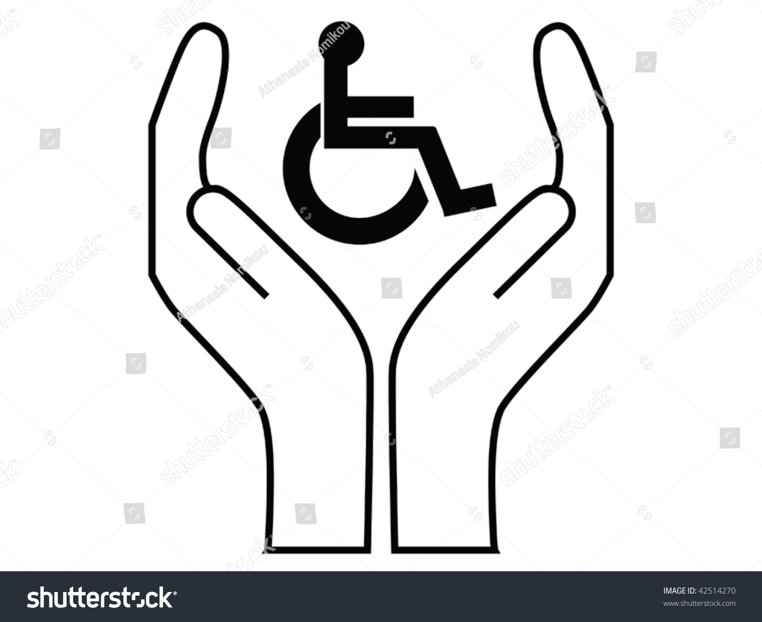 Disabled Care Sign Vector Stock Vector (Royalty Free) 42514270 ...