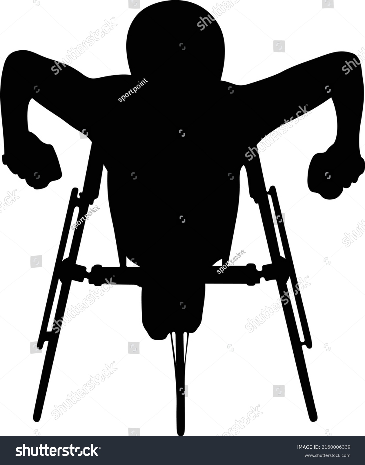 SVG of disabled female athlete in wheelchair black silhouette svg