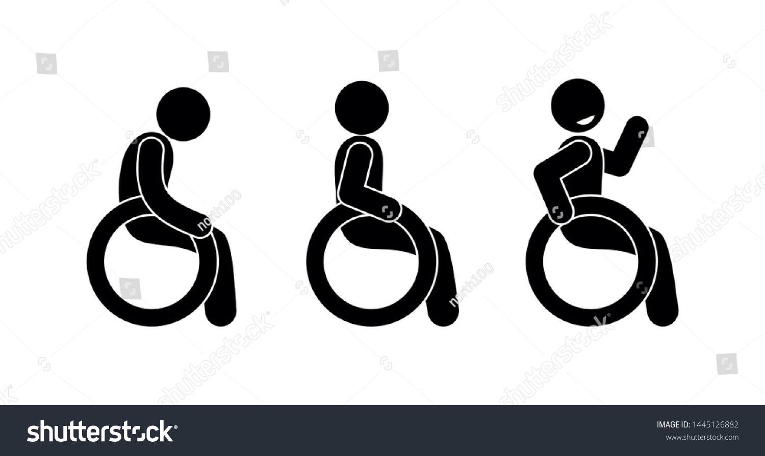 Disabled Icon Various Poses Stick Figure Stock Vector (Royalty Free ...