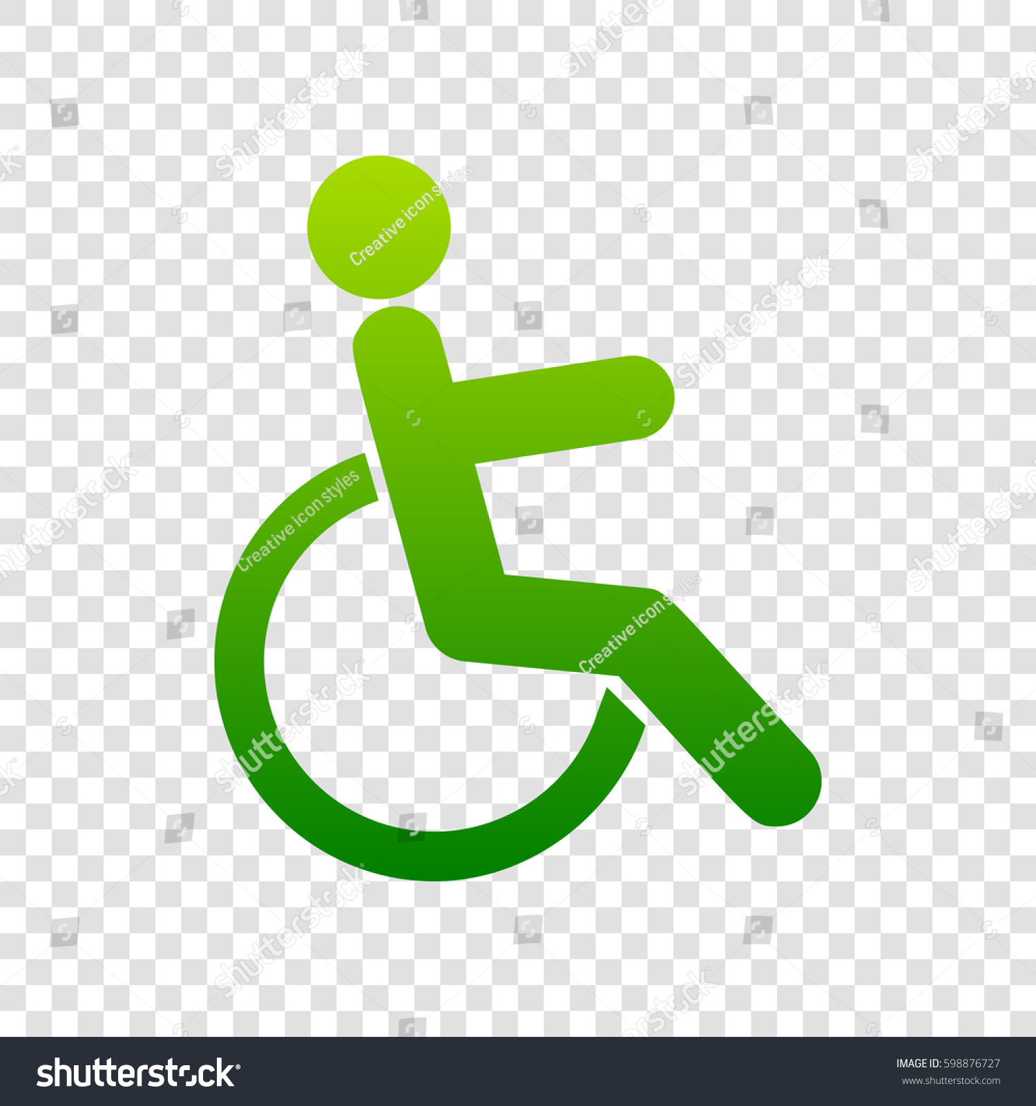 Disabled Sign Illustration Vector Green Gradient Stock Vector (Royalty ...