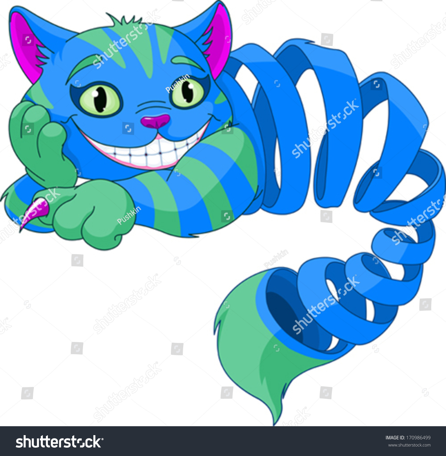 SVG of Disappearing Cheshire Cat levitating in the air svg