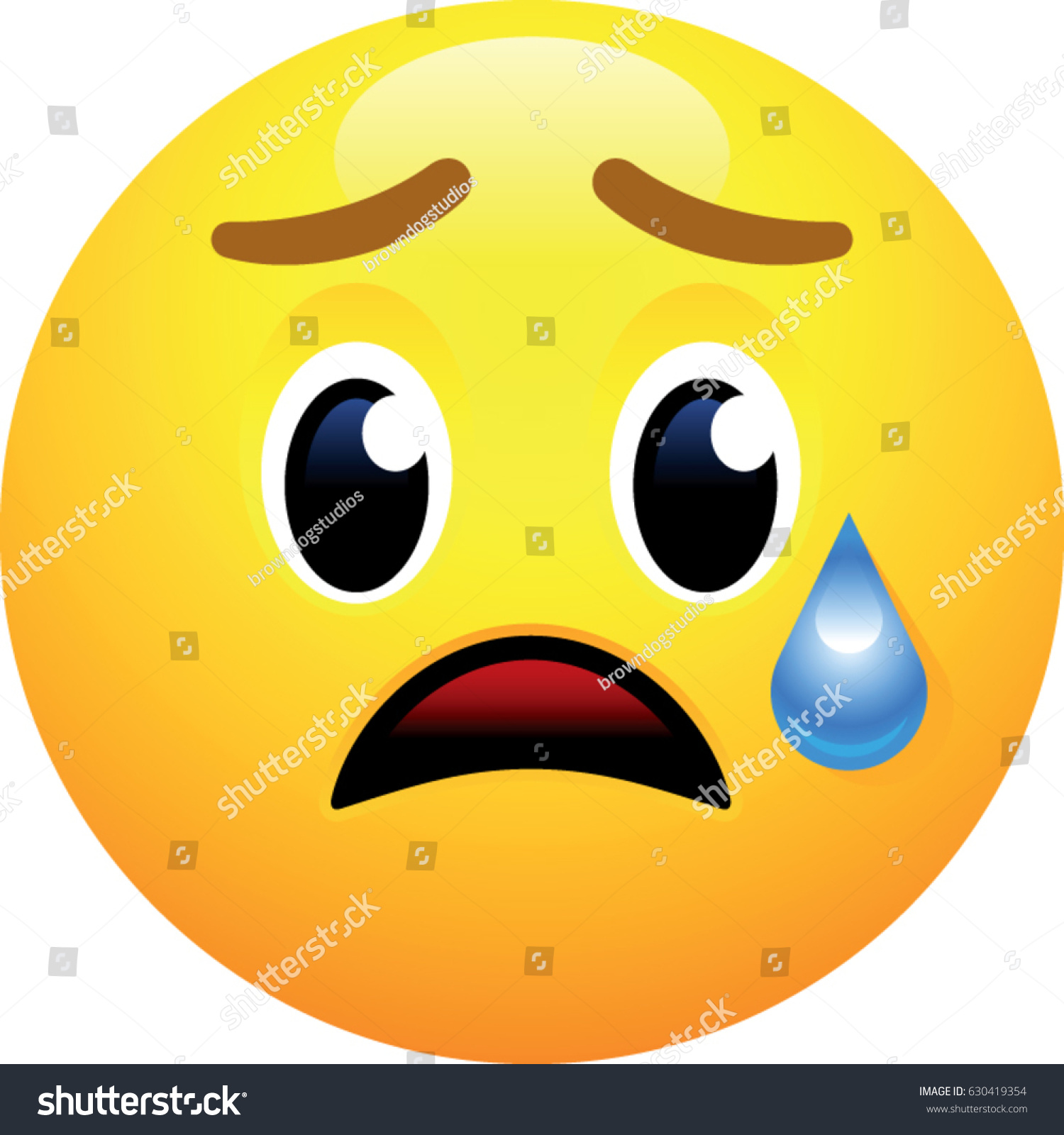 Disappointed Relieved Face Emoji Stock Vector (Royalty Free) 630419354