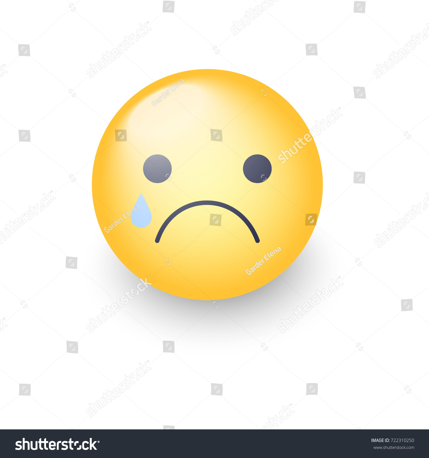 Disappointed Emoji Face Crying Vector Cartoon Stock Vector (Royalty ...