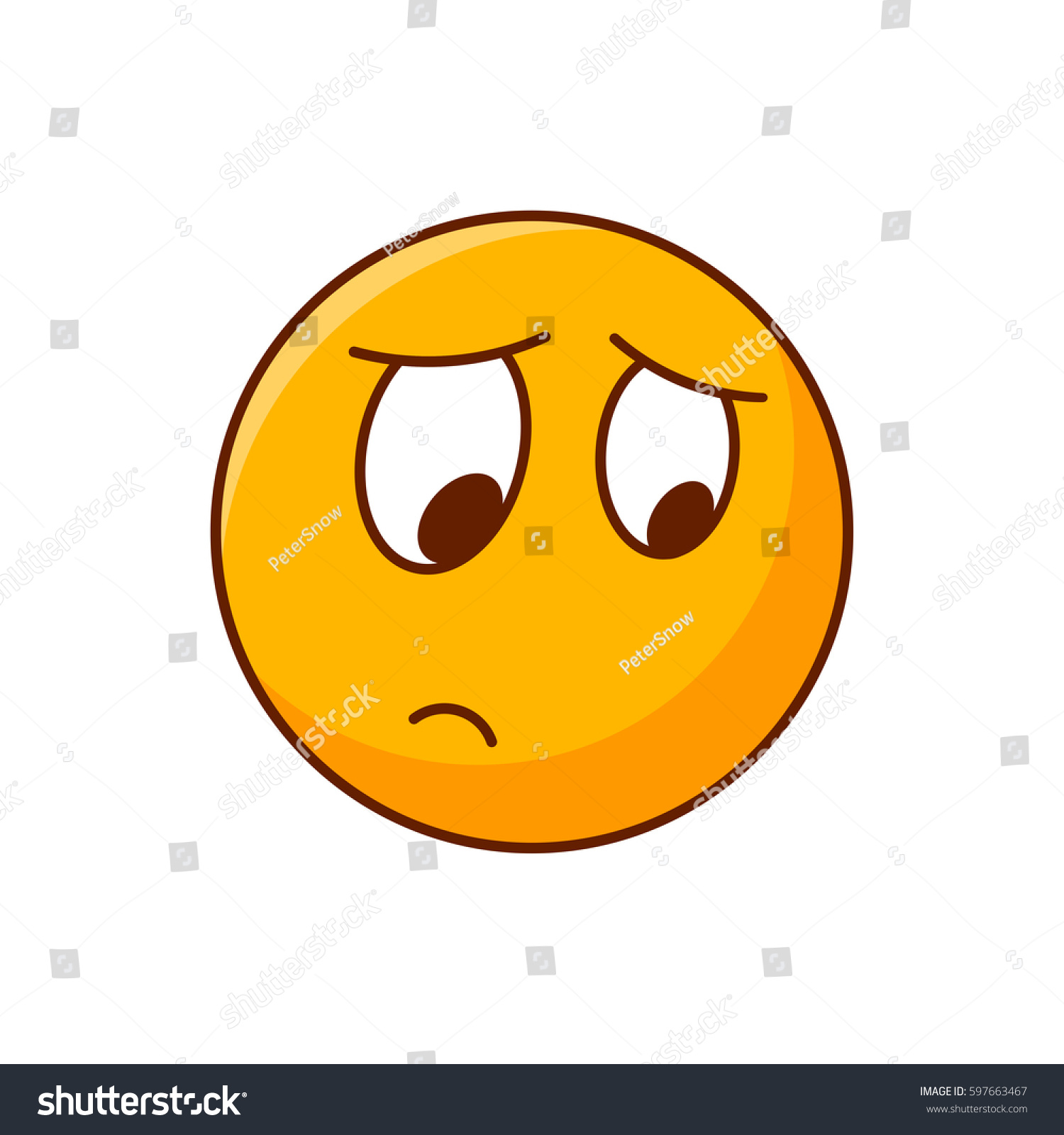 Disappointed Emoji Vector Emoticon Yellow Smiley Stock Vector 597663467 ...