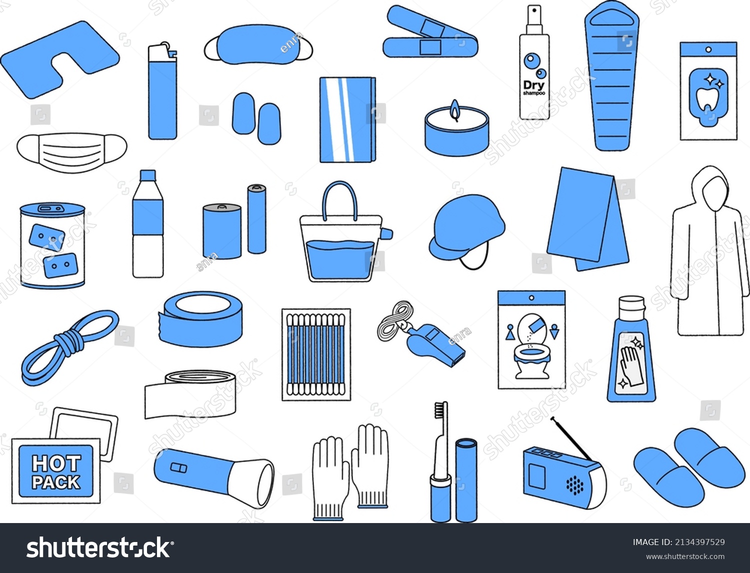 Disaster Prevention Goods Set Illustration Stock Vector (Royalty Free ...
