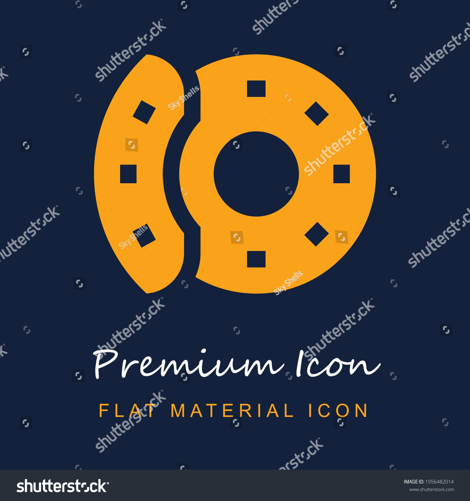 SVG of Disc Brake premium material ui ux isolated vector icon in navy blue and orange colors svg