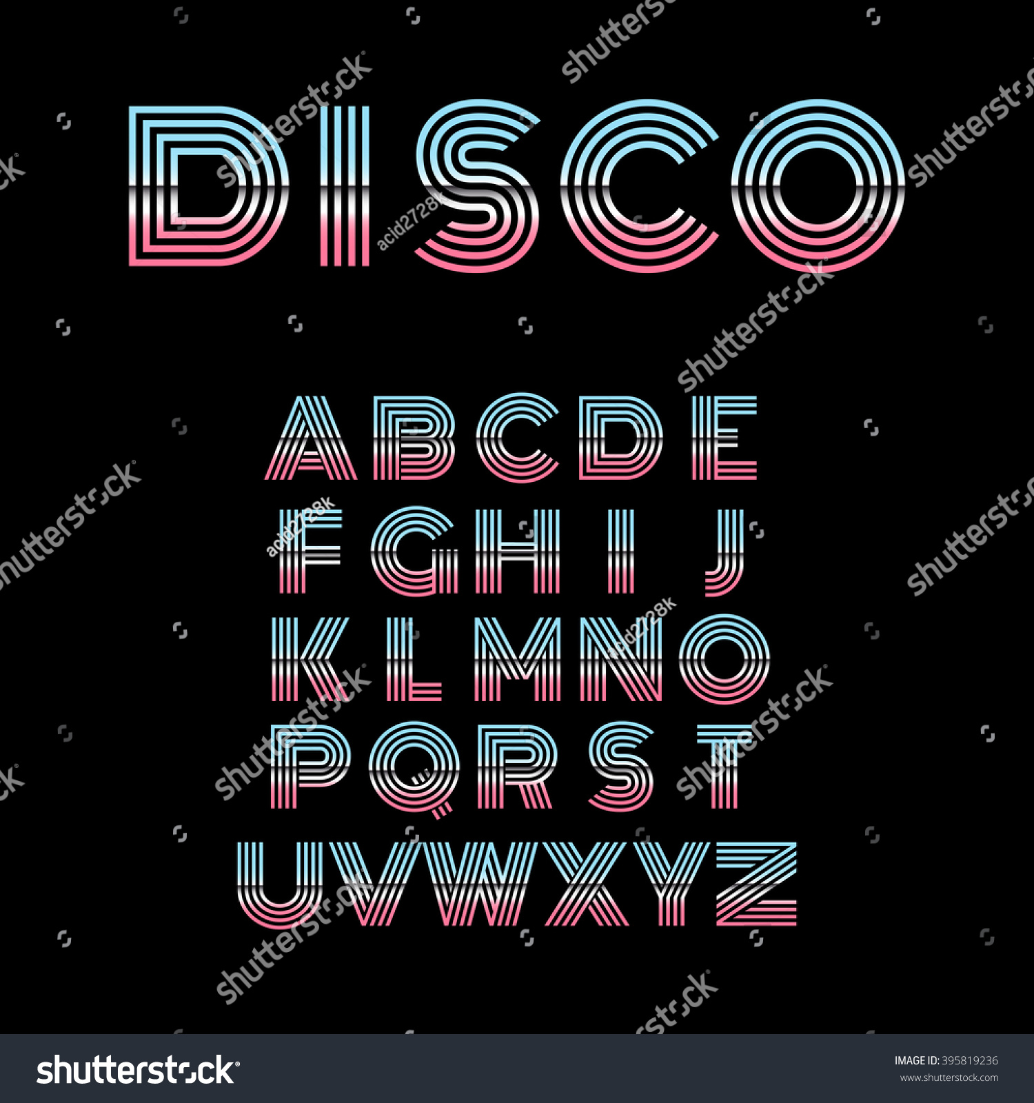 Disco Alphabet Retro Style Alphabet Vector Stock Vector (Royalty Free ...