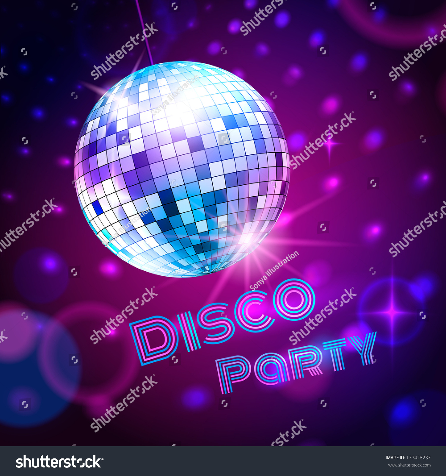 Disco Ball Vector Illustration Stock Vector (Royalty Free) 177428237 ...