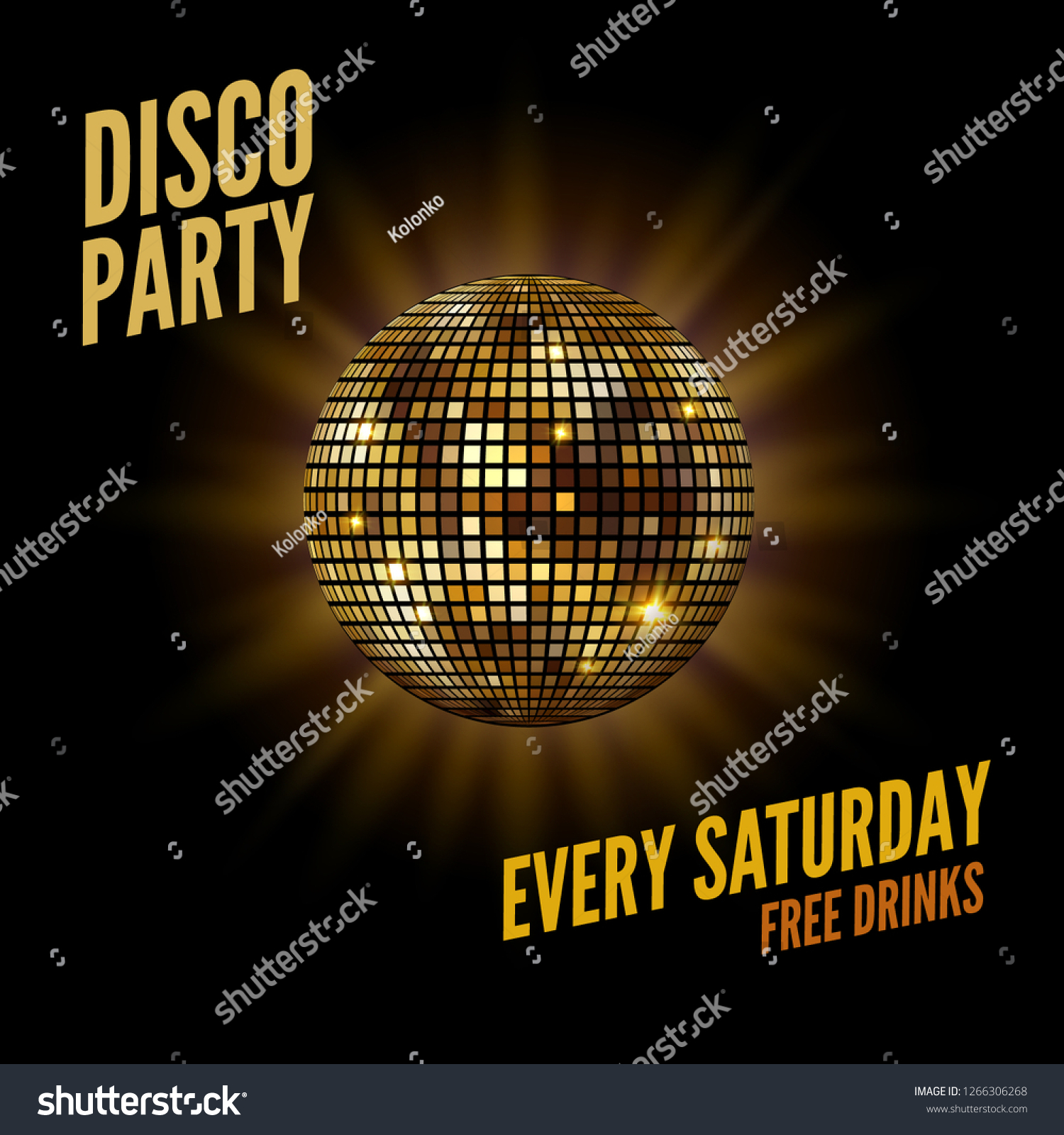 Disco Dance Party Background Flyer Poster Stock Vector Royalty Free