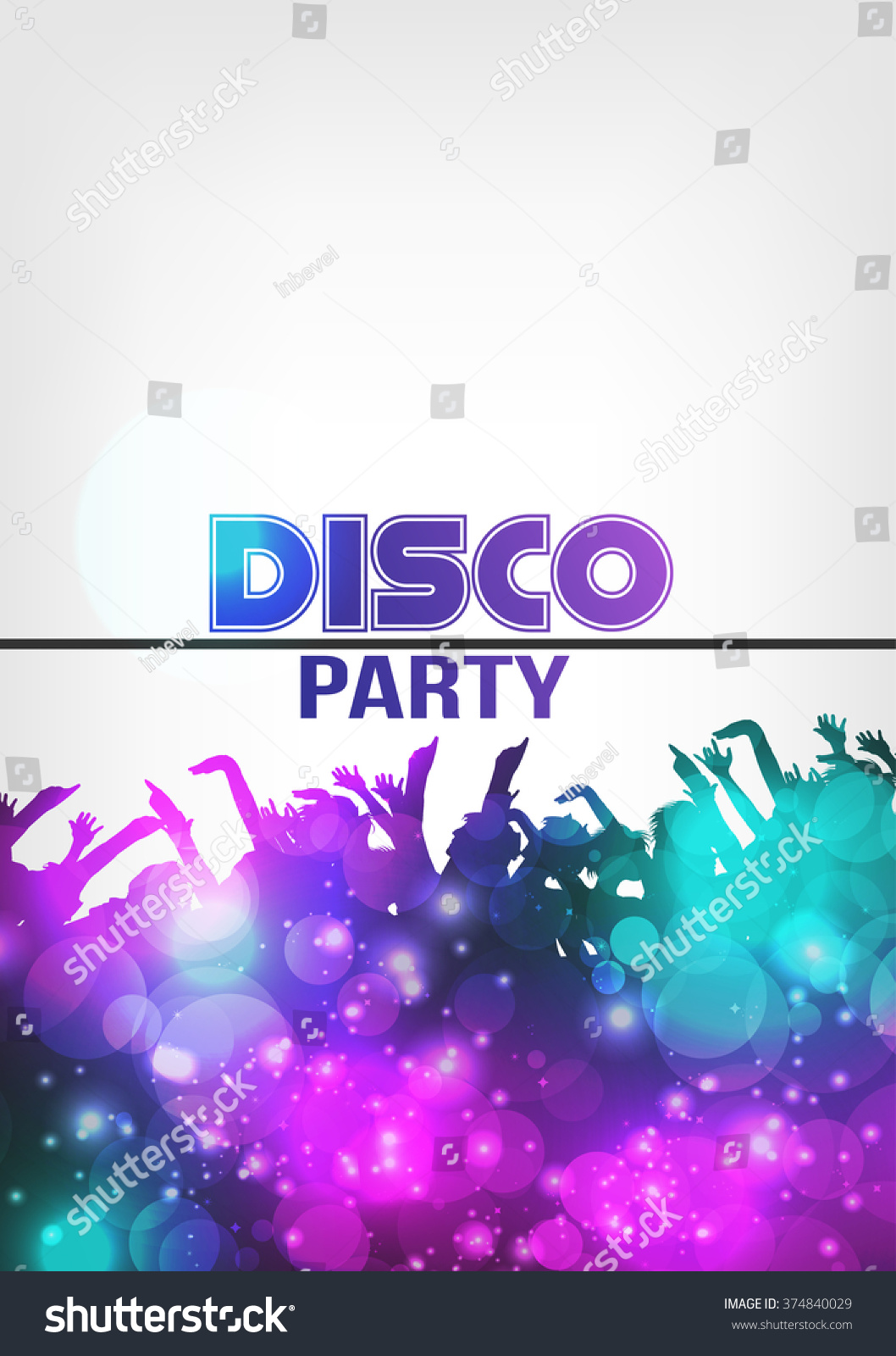 Disco Night Party Poster Background Template Stock Vector Royalty Free