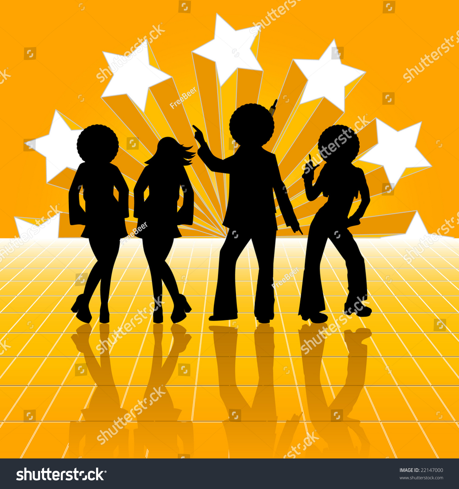 Disco Silhouettes Stock Vector Illustration 22147000 : Shutterstock