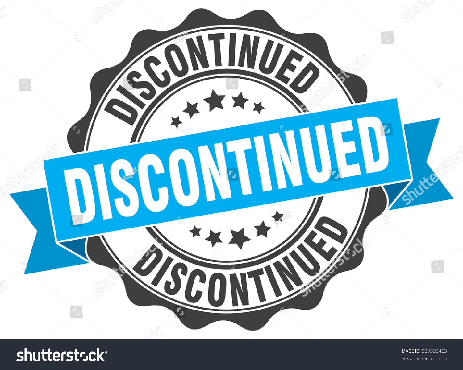 Discontinued Stamp Sticker Seal Round Grunge Stock Vector 580593463