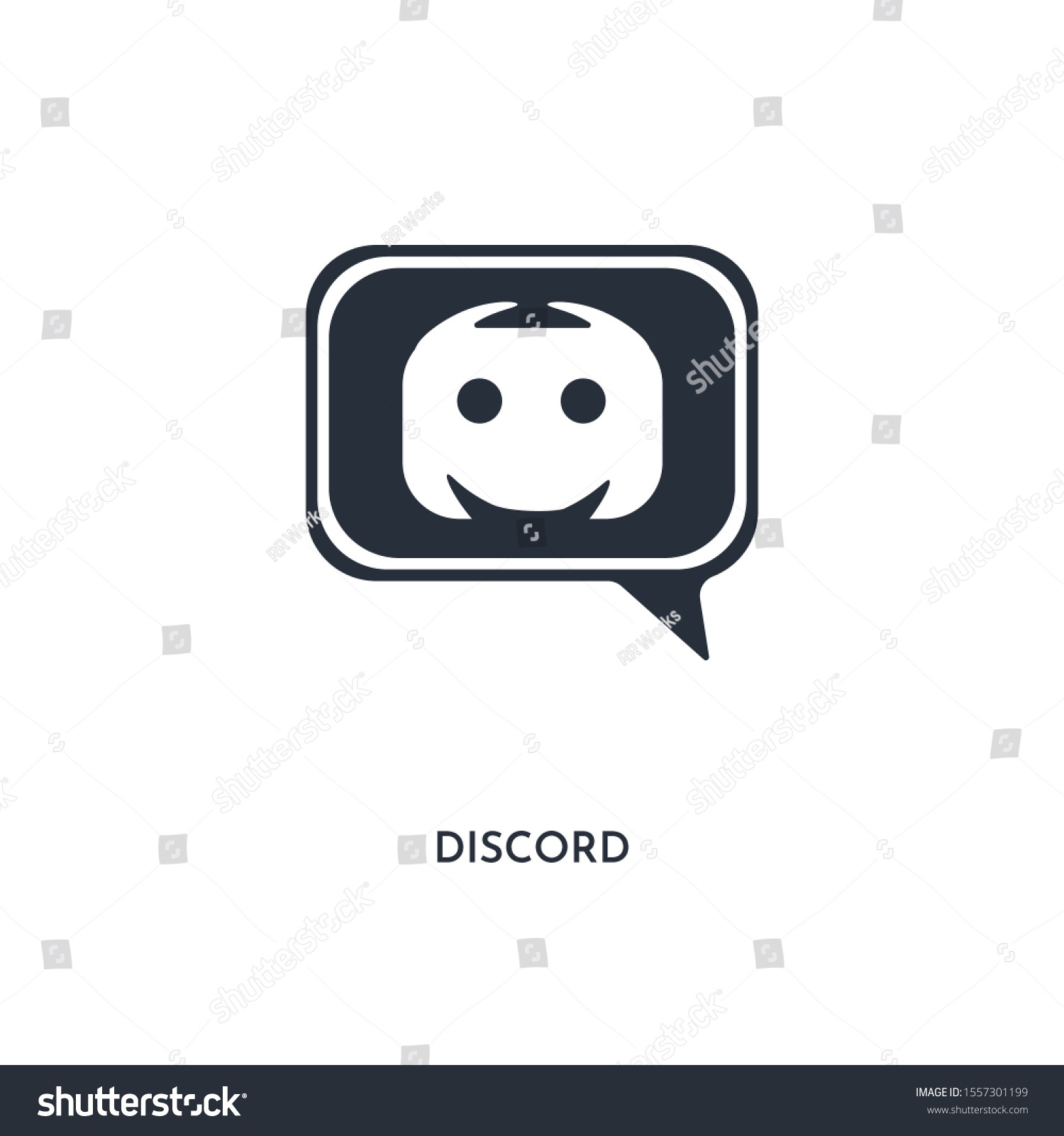 Discord Icon Simple Element Illustration Isolated Stock Vector Royalty Free