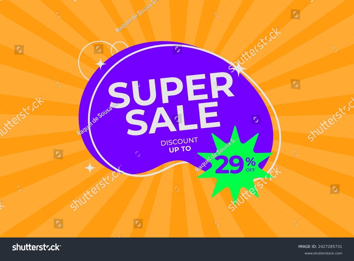 SVG of Discount up to 29% off Super sale. Twenty nine percent off promotion. Super sale business banner on rays orange background. Eps 10 vector illustration. svg