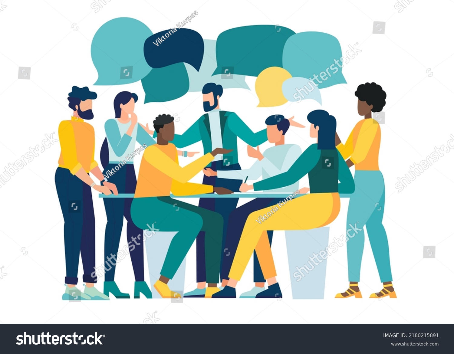SVG of Discussion, conversation with speech bubbles. illustration brainstorming for idea, meeting opinion concept, discussing work in meeting and talk with speech bubbles. business time debate over work idea svg