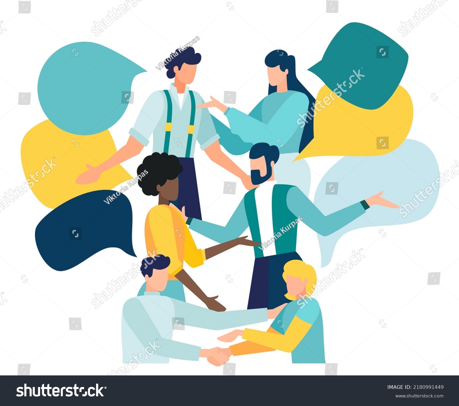 SVG of Discussion, conversation with speech bubbles. illustration brainstorming for idea, meeting opinion concept, discussing work in meeting and talk with speech bubbles. Vector  svg