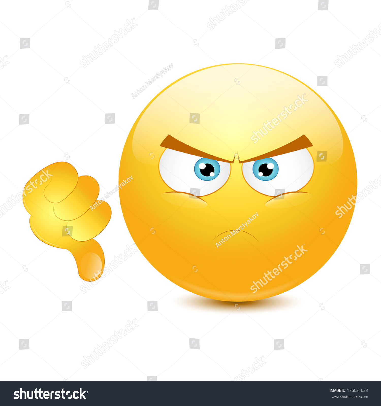 Dislike Emoticon On White Background Stock Vector 176621633 - Shutterstock