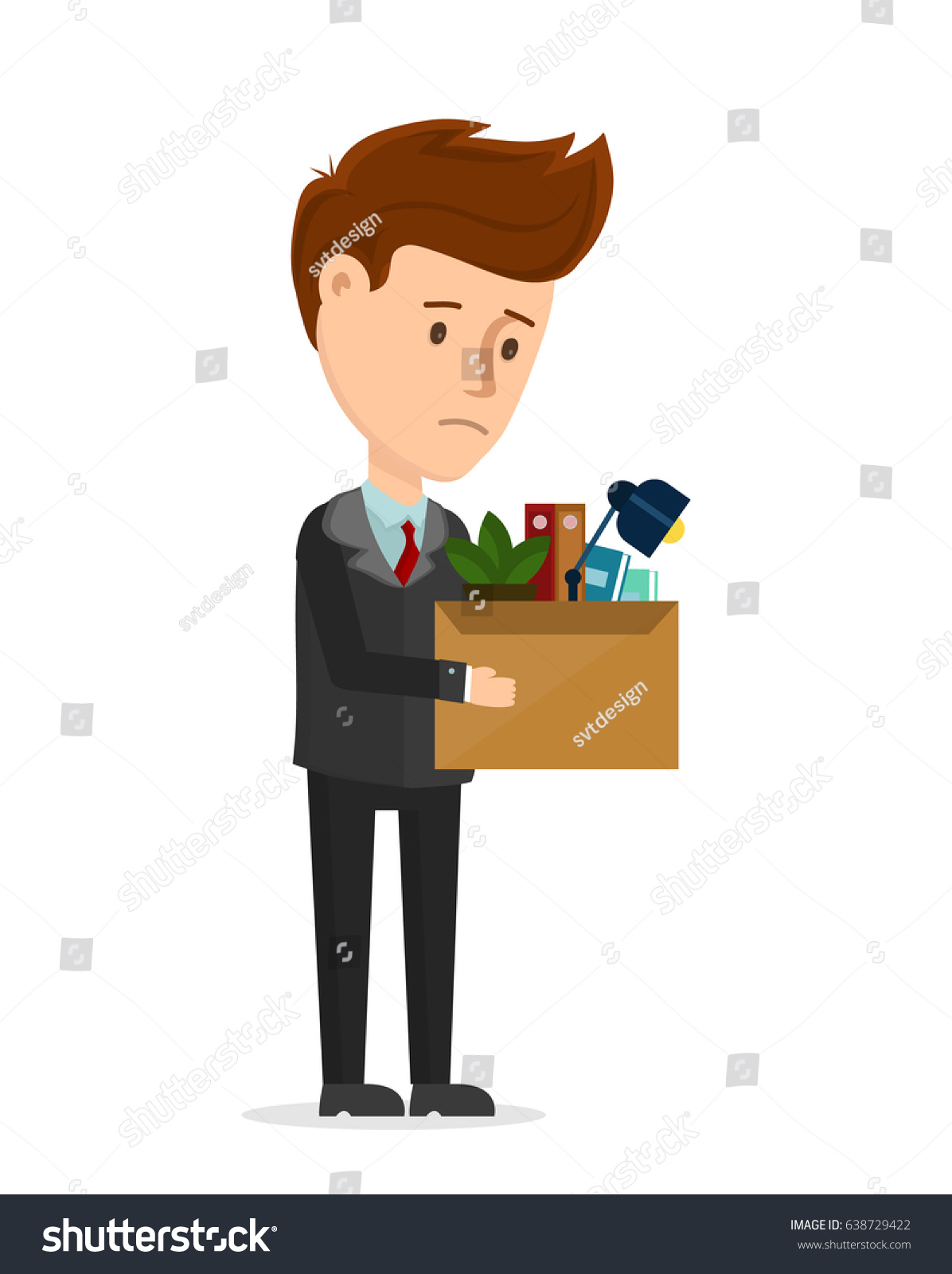 Dismissal Frustrated Concept Business Man Fired Stock Vector 638729422 ...