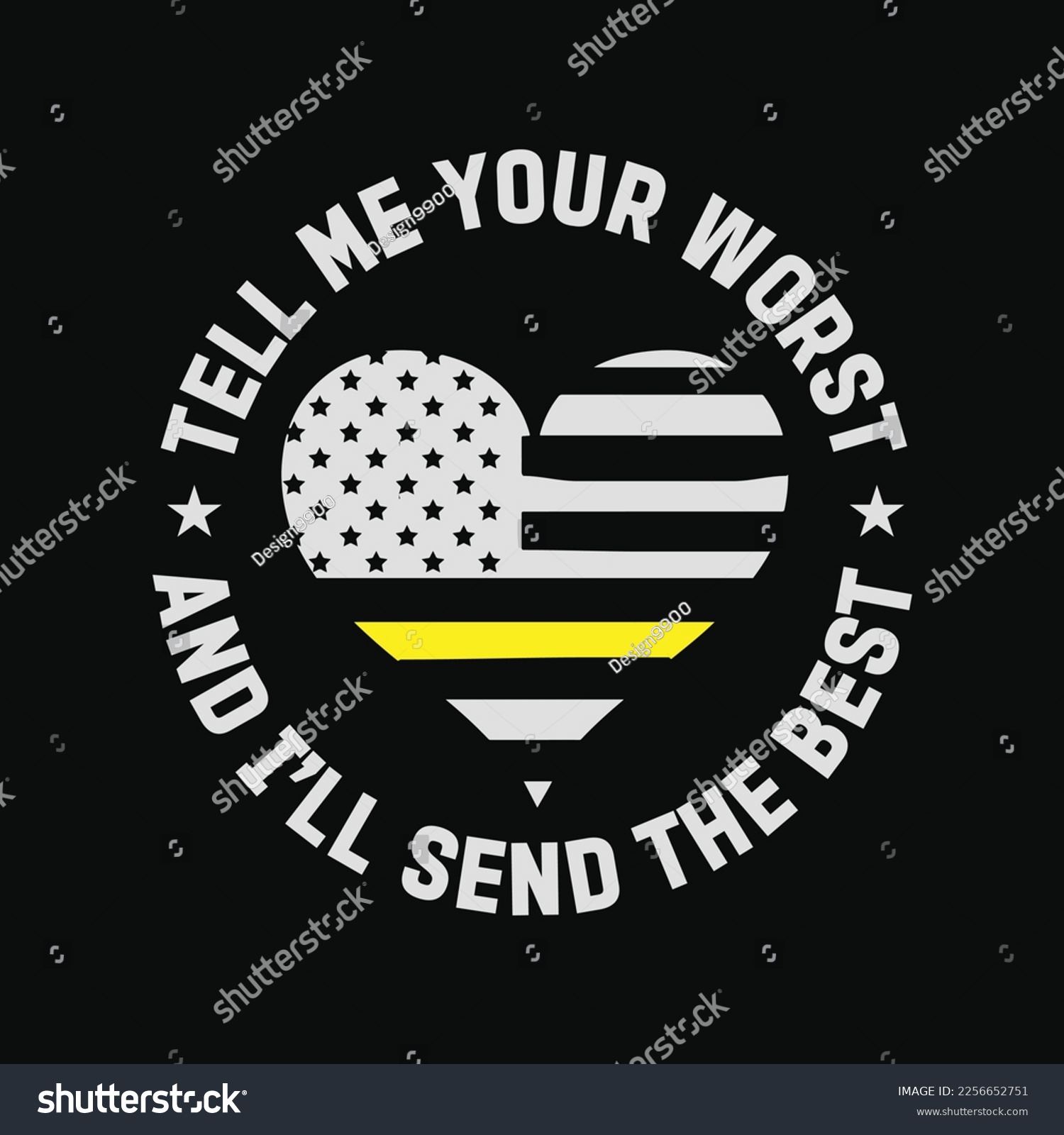 SVG of Dispatcher Usa Flag Heart Thin Yellow Proud Line American svg