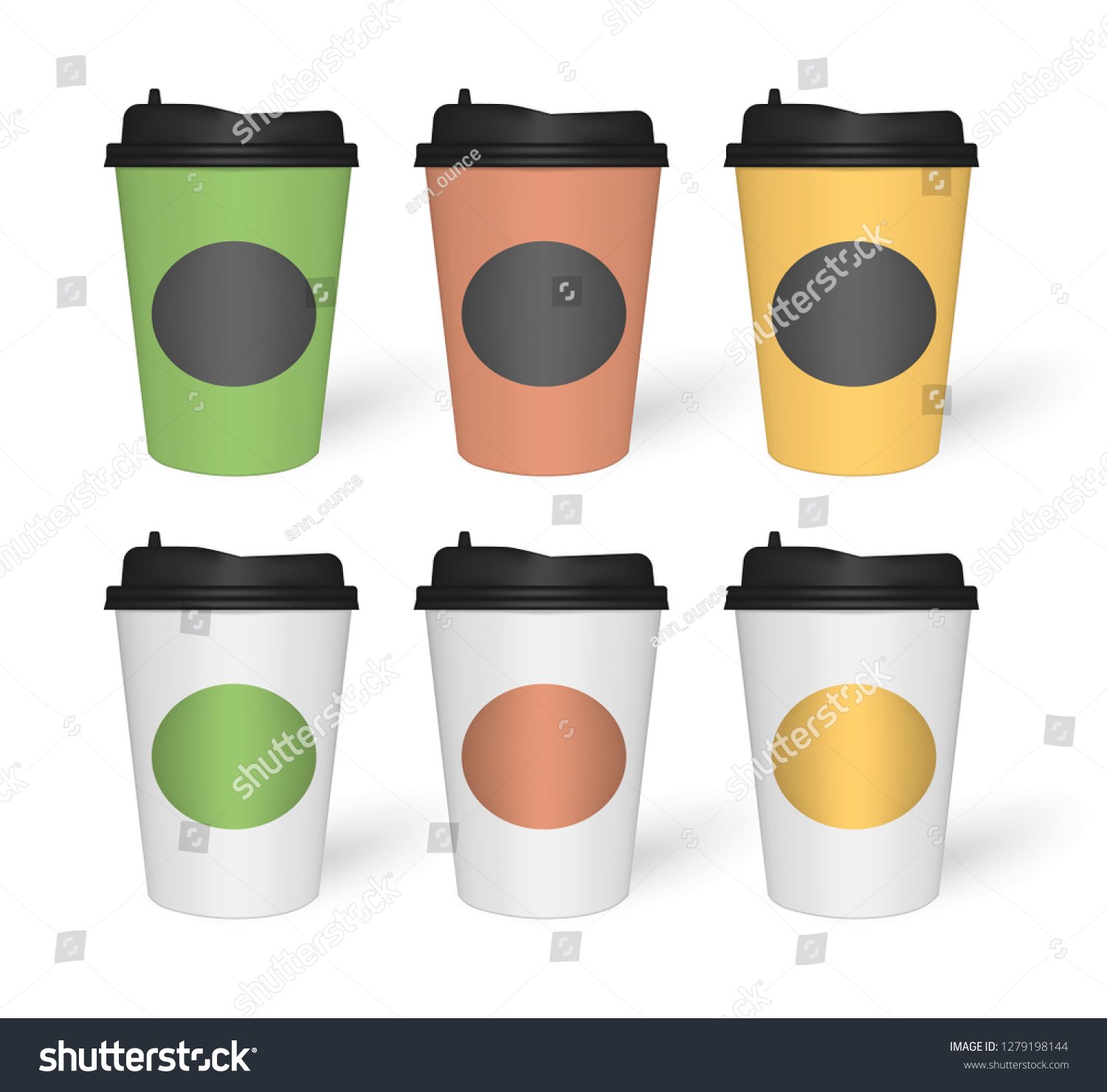 colored paper coffee cups