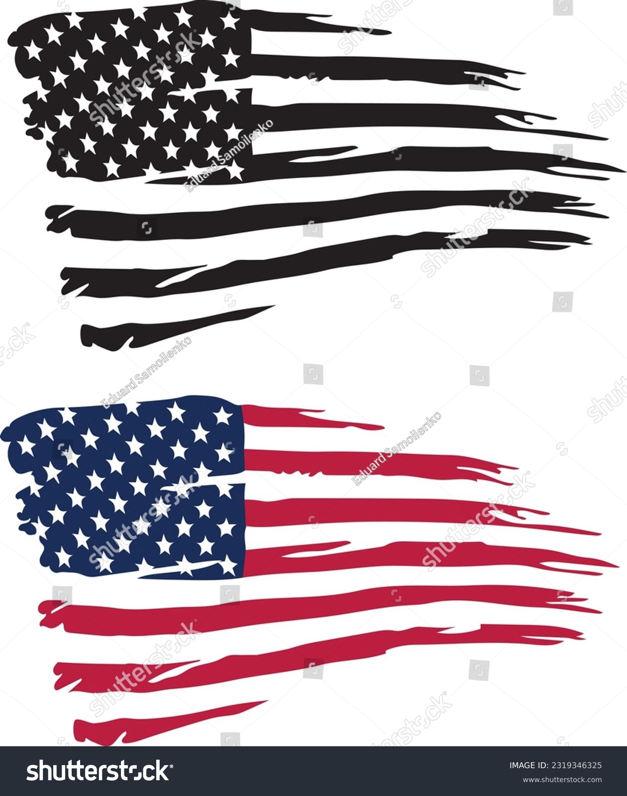 SVG of Distressed American flag, Flag USA svg