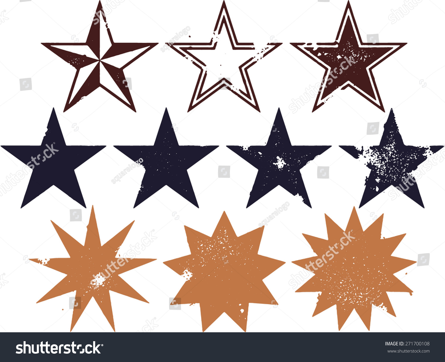 Distressed Grunge Star Design Elements Stock Vector (Royalty Free ...
