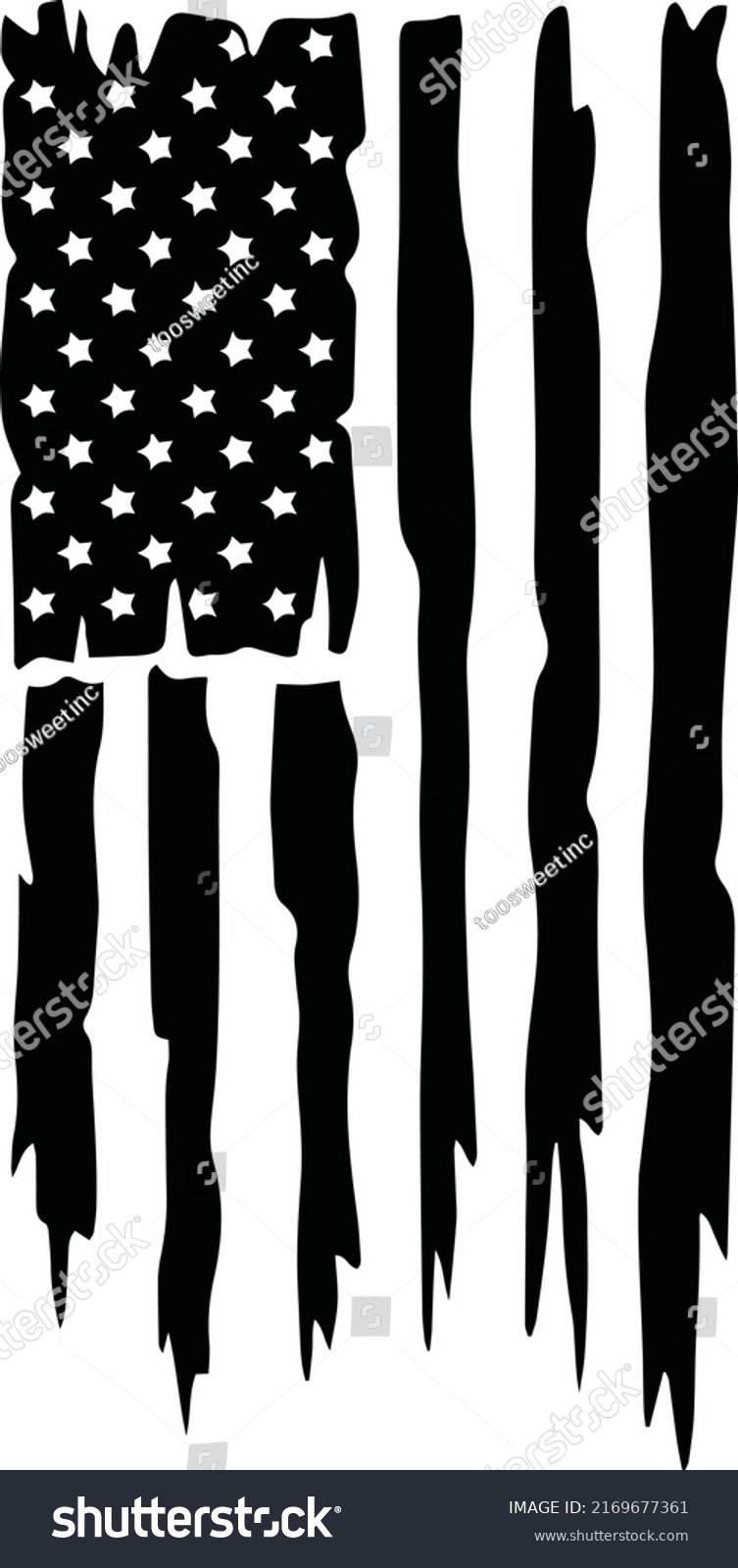 SVG of Distressed Vertical USA Flag American svg