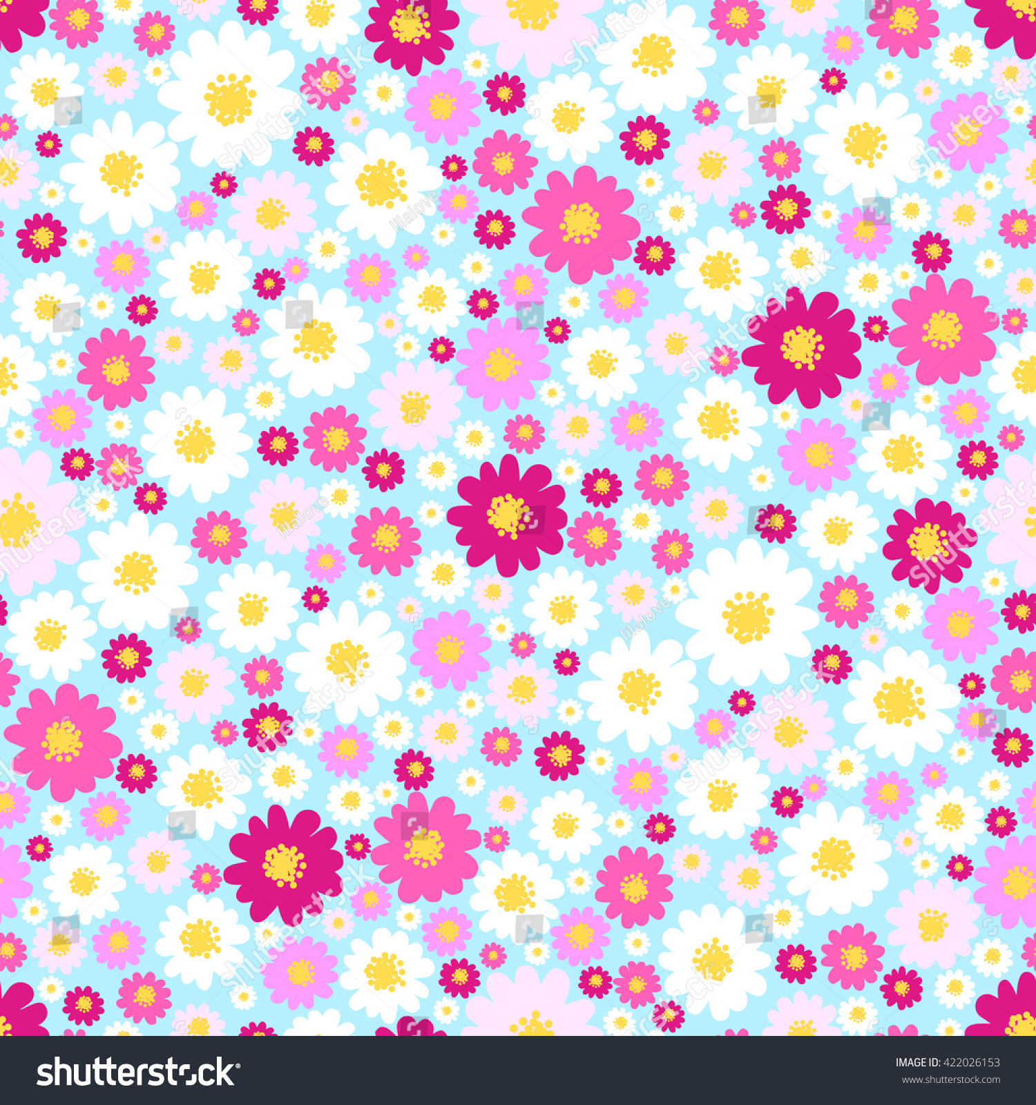 Ditsy Print Design Flower Seamless Pattern Stock Vector (Royalty Free ...