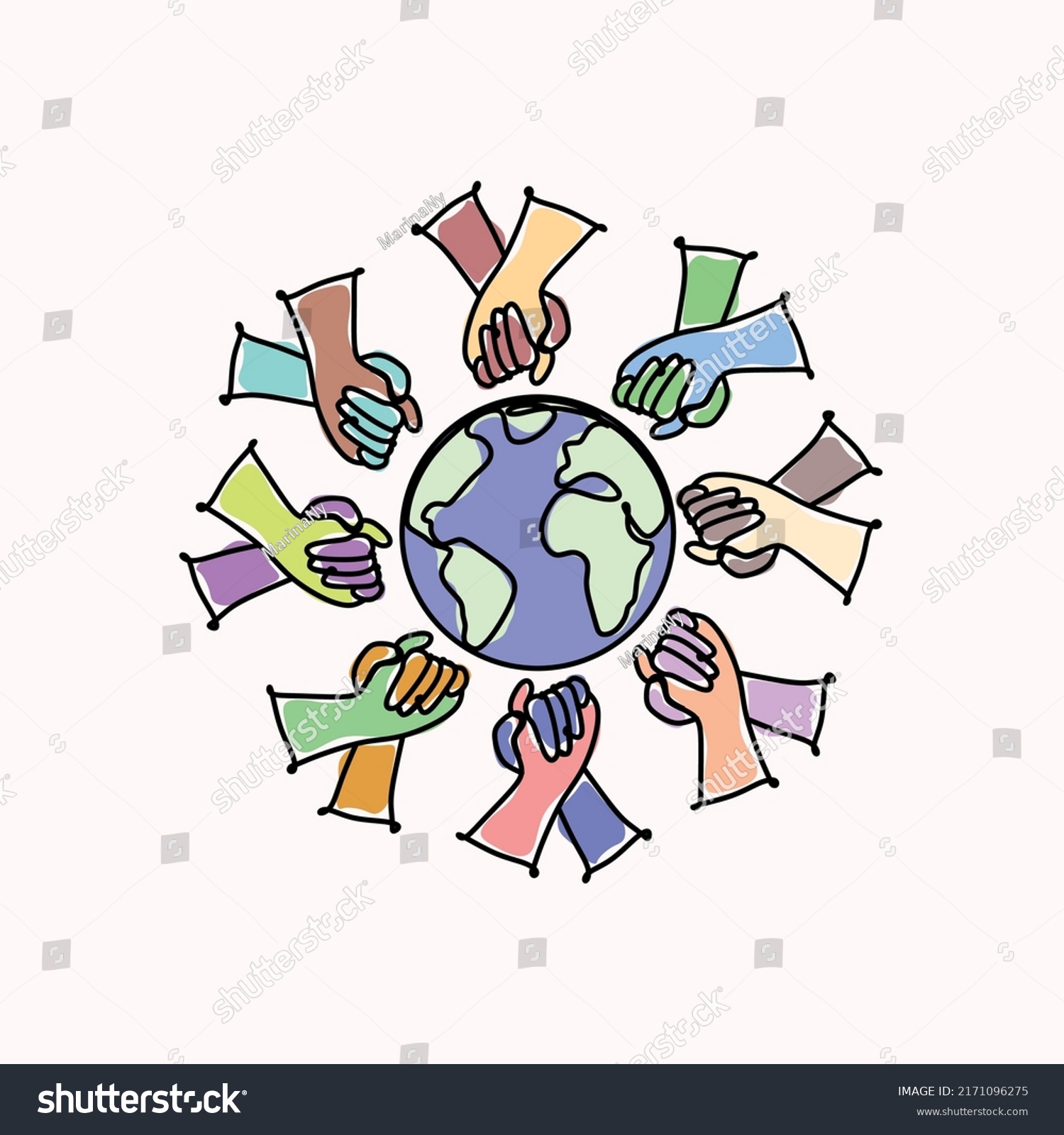 Diversity Inclusion Logo Multinational Hands Hold Stock Vector (Royalty ...