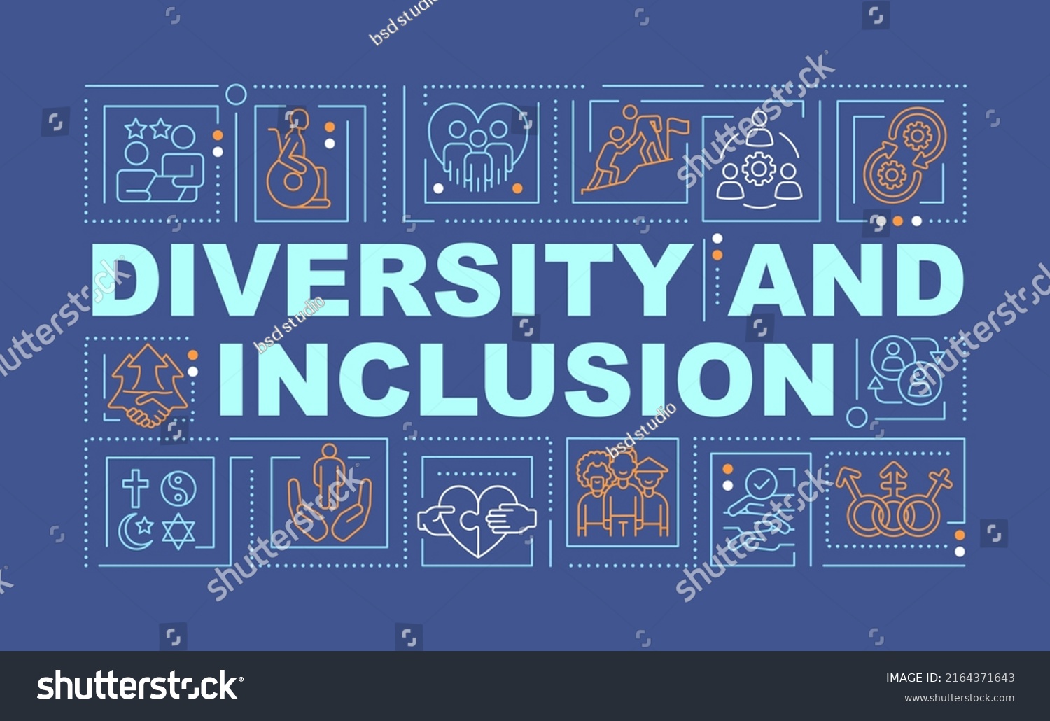 Diversity Inclusion Word Concepts Dark Blue Stock Vector (Royalty Free ...