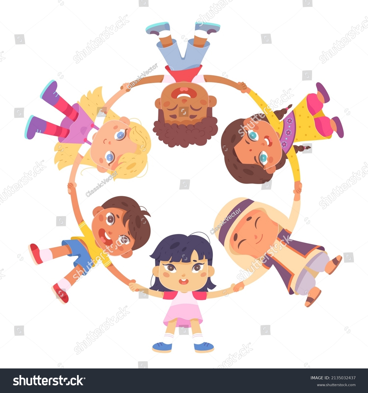 Diversity Group Happy School Friends Holding Stock Vector (Royalty Free ...