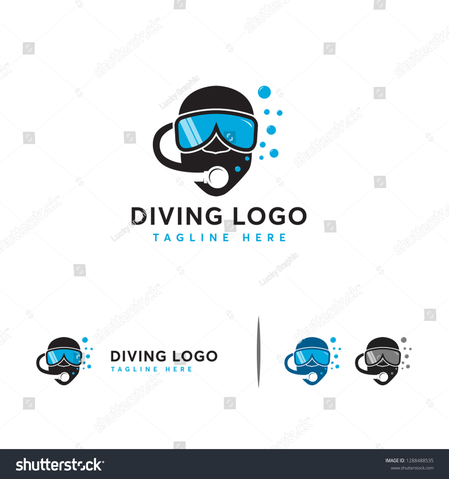 Diving Logo Designs Concept Vector Diving Stock Vector (Royalty Free) 1288488535