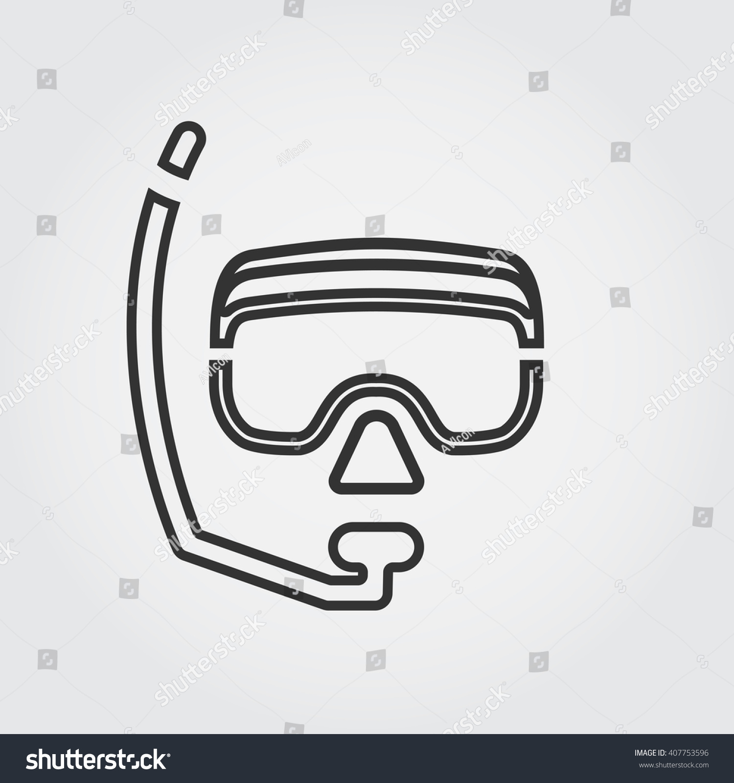 Diving Mask Line Icon Outline Vector Stock Vector (Royalty Free ...