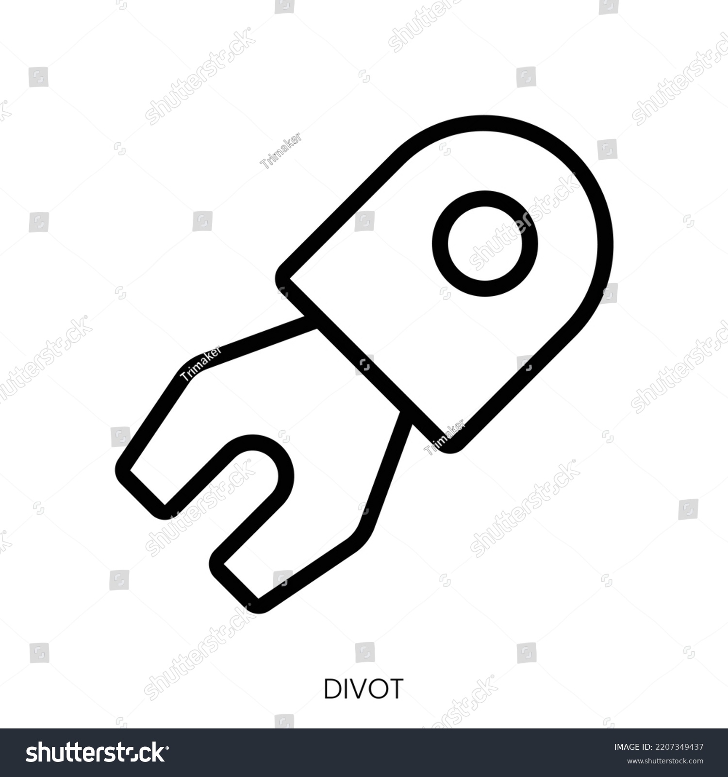 SVG of divot icon. Line Art Style Design Isolated On White Background svg