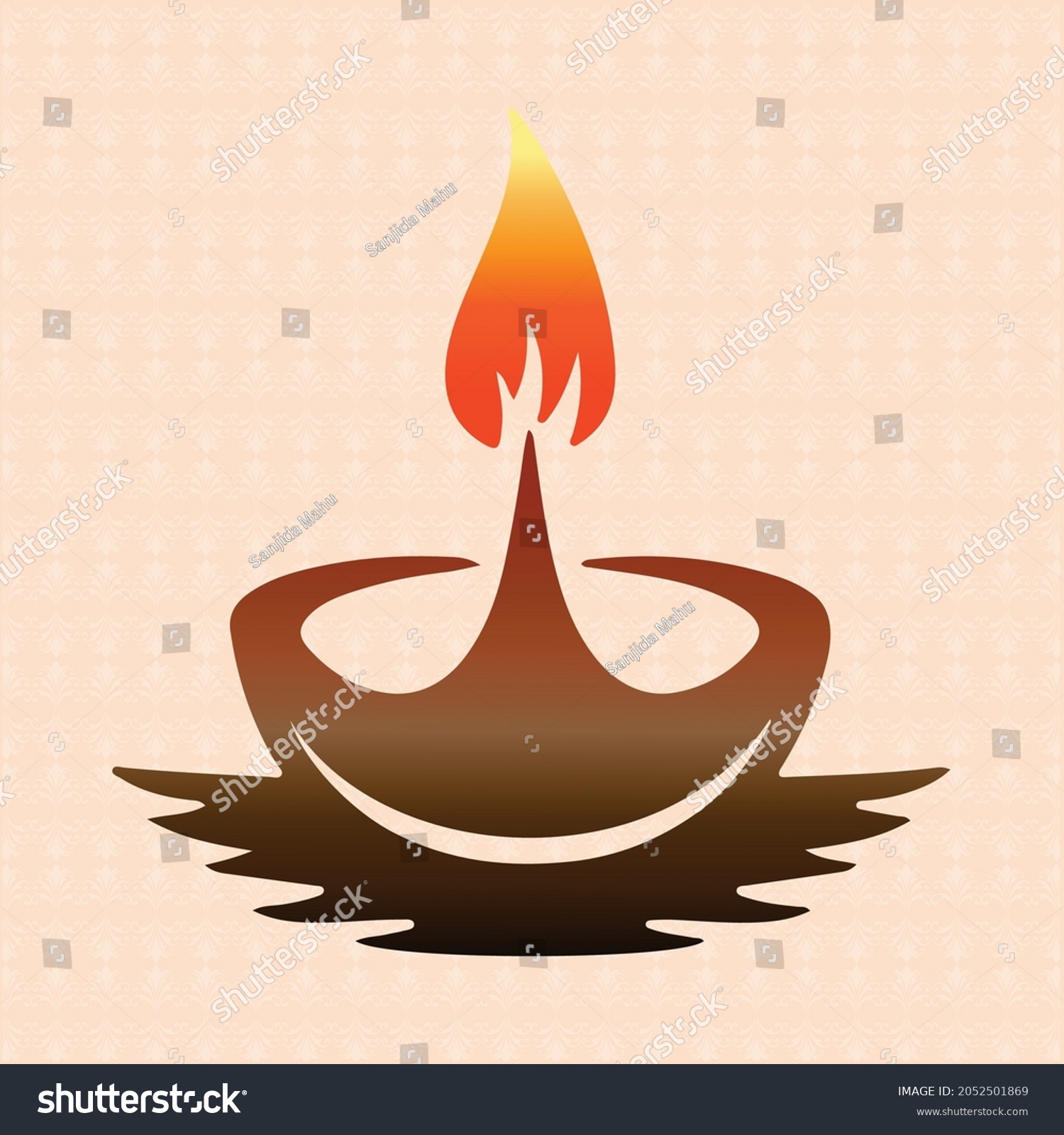 SVG of Diwali Candle, Oil Lamp SVG for Cricut, illustration, indian tradition, dewali festival svg