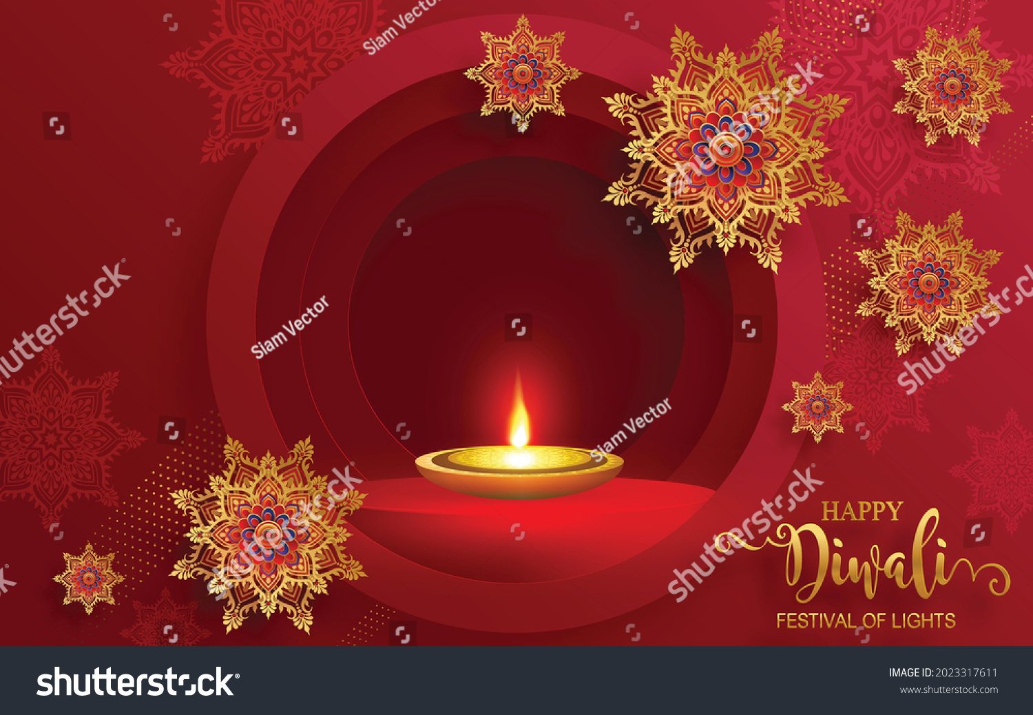 Diwali Deepavali Dipavali Festival Lights India Stock Vector (Royalty ...