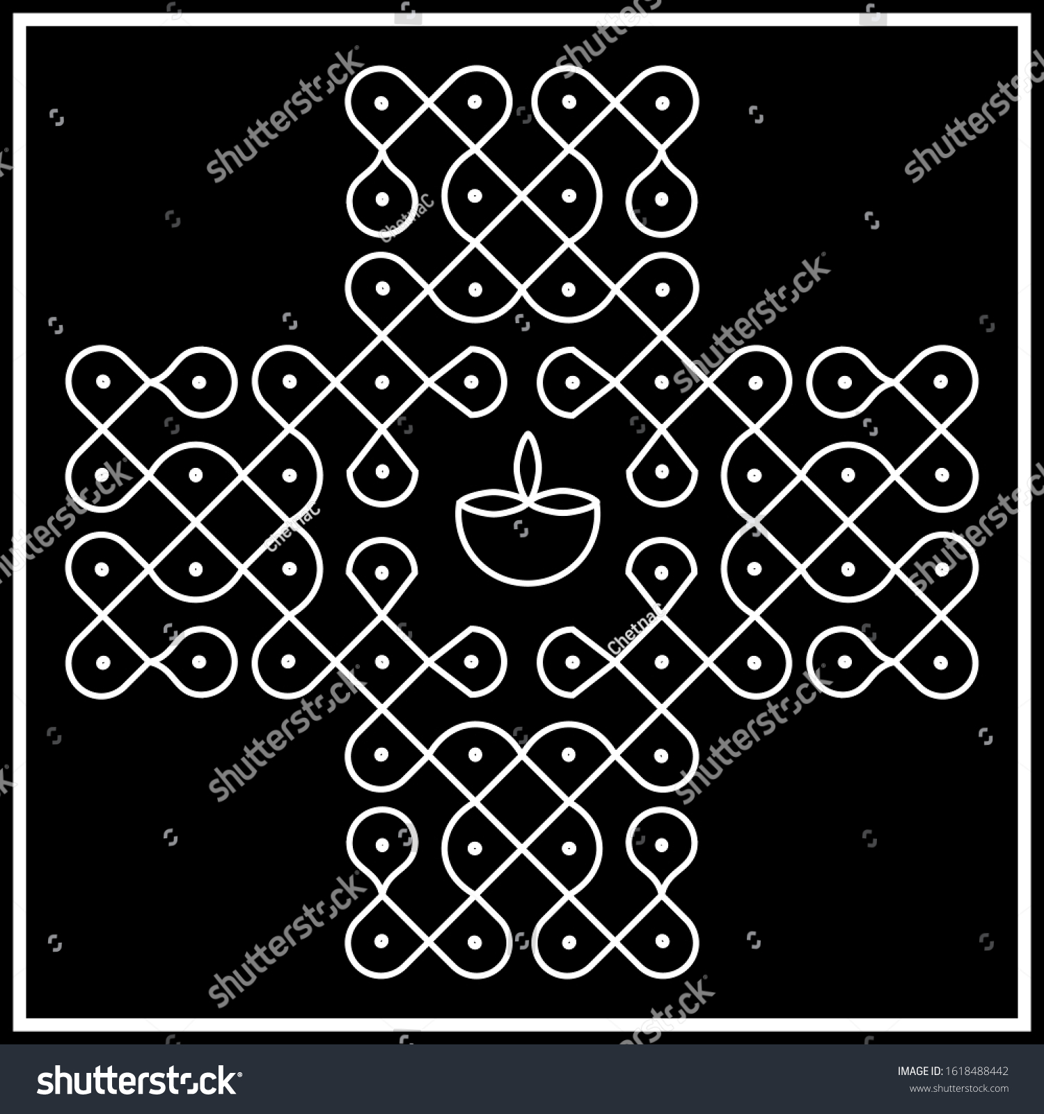 SVG of Diwali Rangoli Design, Traditional Indian folk art - known as kolam, alpona, aipan for festivals, vector illustration svg
