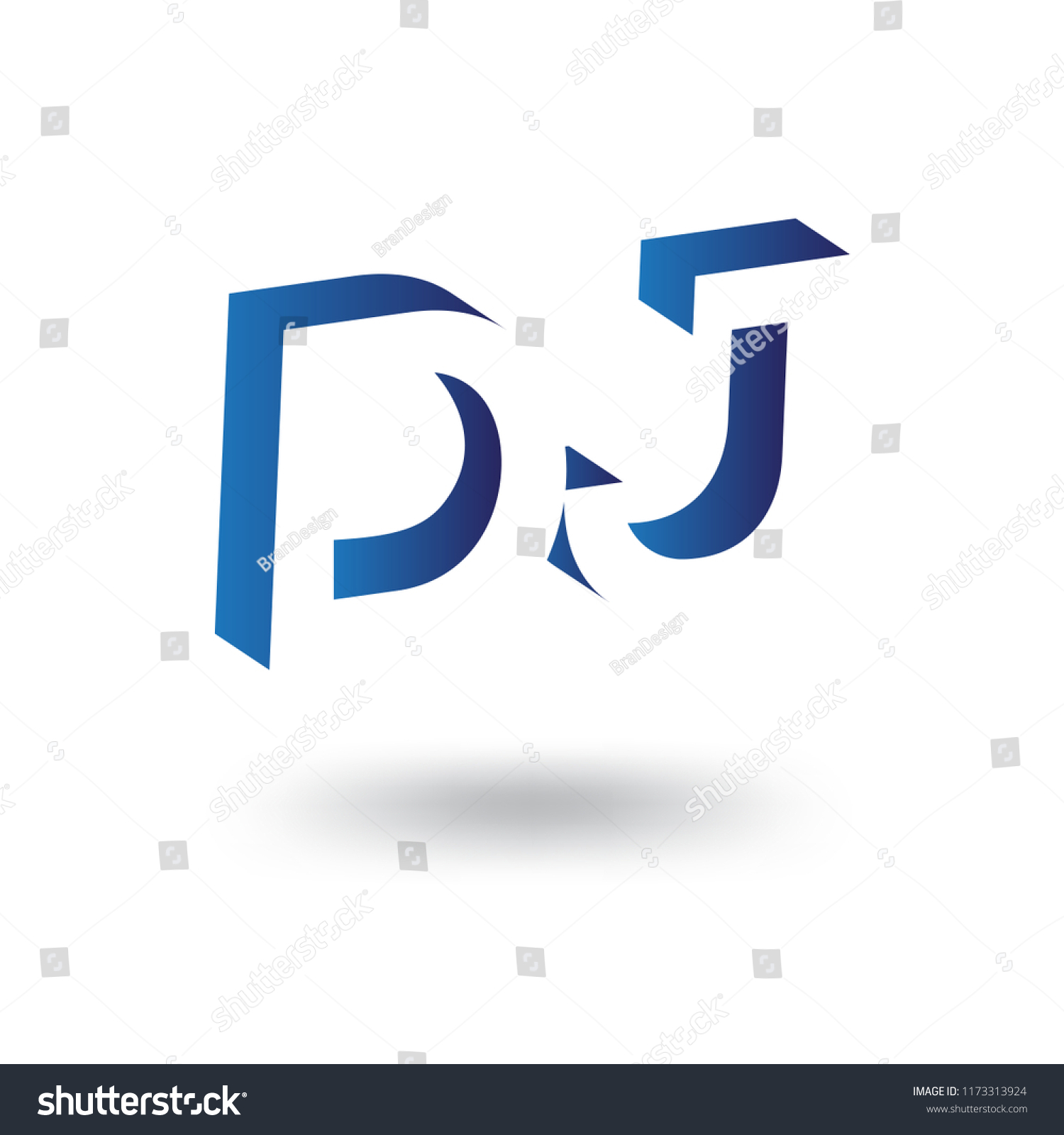 Dj Initial Letter Negative Space Logo Stock Vector (Royalty Free ...