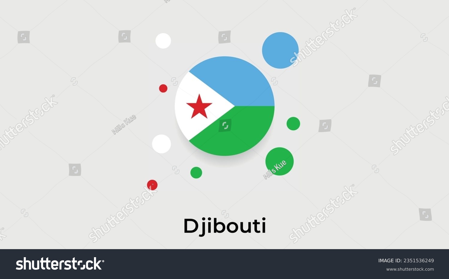 SVG of Djibouti flag bubble circle round shape icon colorful vector illustration svg