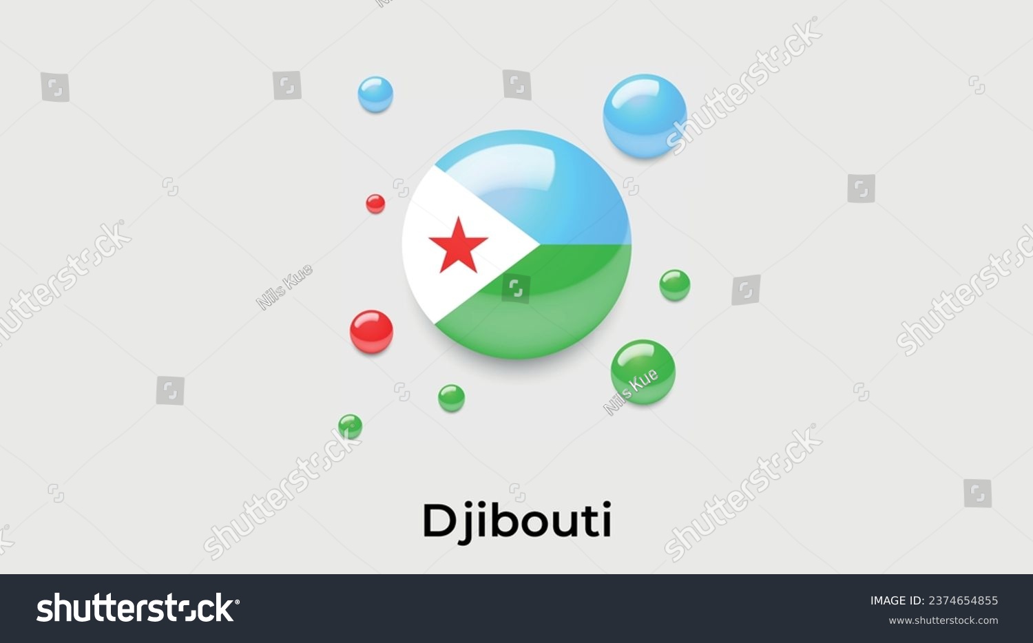 SVG of Djibouti flag bubble circle round shape icon colorful vector illustration svg