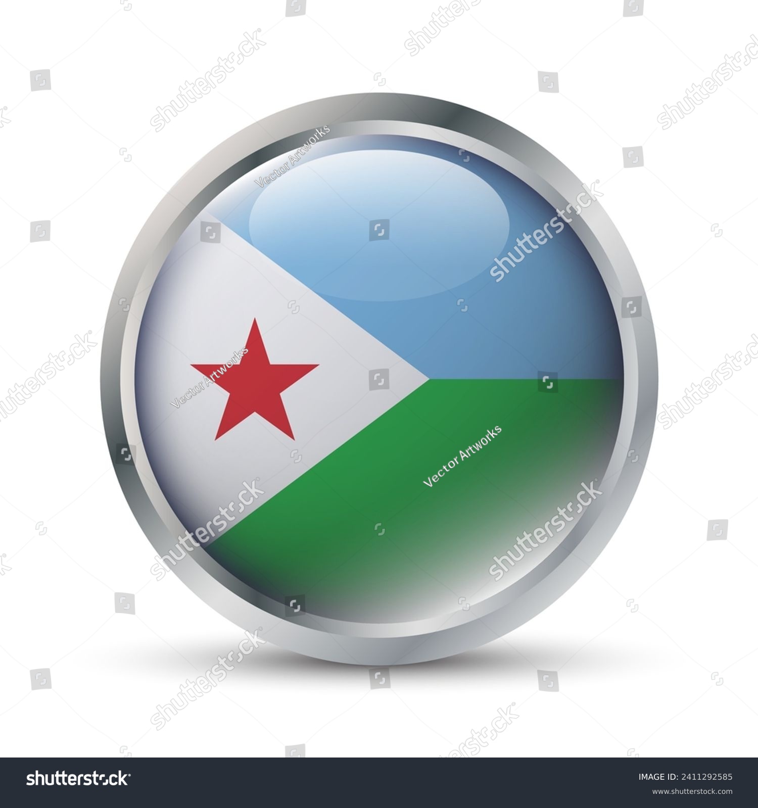 SVG of Djibouti Flag 3D Badge Illustration svg