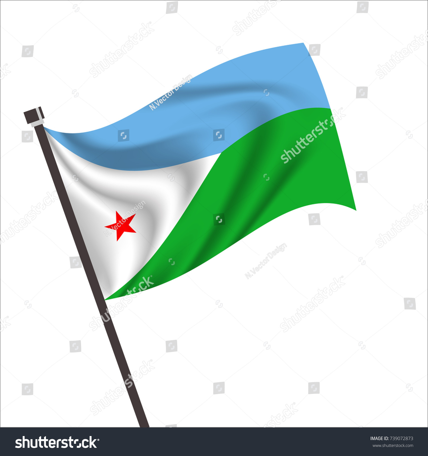 SVG of Djibouti Flag.Djibouti Icon vector illustration,National flag for country of Djibouti isolated, banner vector illustration. Vector illustration eps10. svg