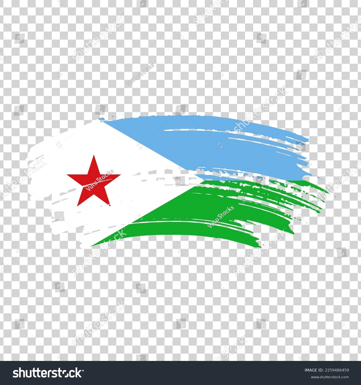 SVG of Djibouti flag with brush paint textured isolated on png or transparent background, Symbol of Azerbaijan, template for banner, promote, design. svg