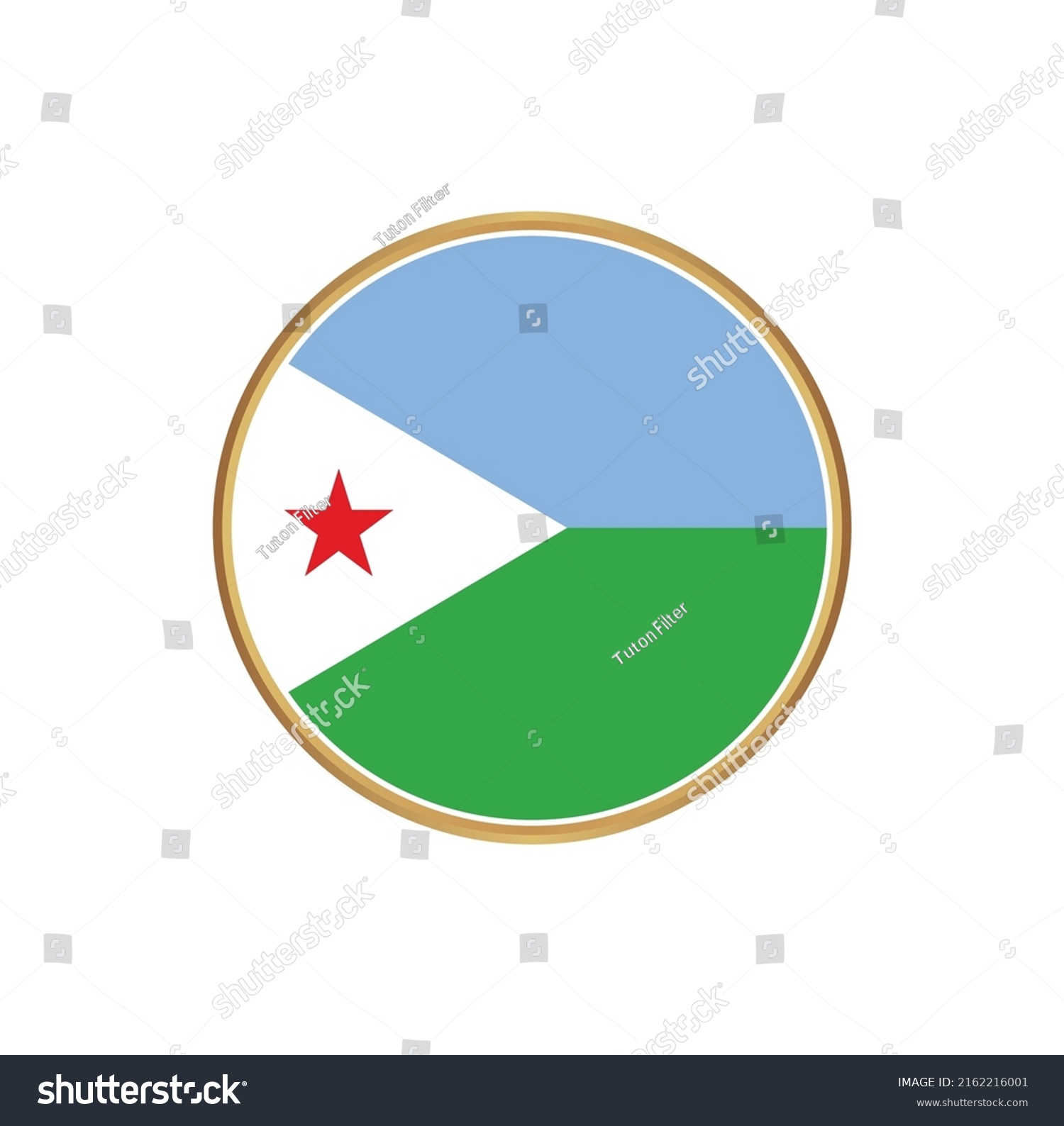 SVG of Djibouti Flag with Circle Frame. National Flag svg